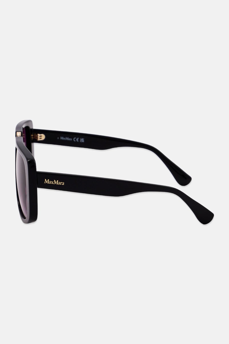 MaxMara Women MM007501B57 Square Sunglasses, Black - Image 3