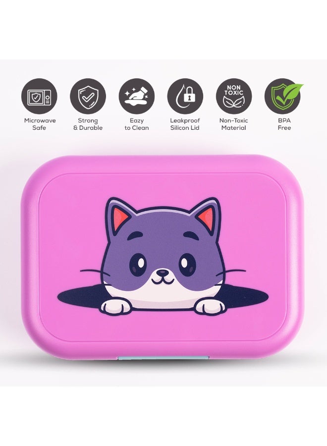 Cocobee Bento Lunch Box, Microwave Safe Removable Food Tray - Pink - Image 2