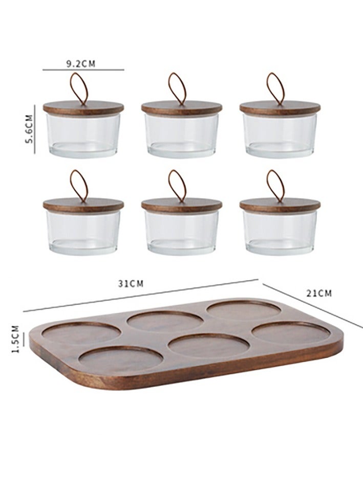 ZAHA Nut Jar, Dried Fruit box, date storage,  Plate With Wooden Tray, Transparent bottle With Lid, Fruit Bowl With Lid - Image 5