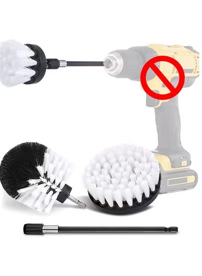 Bukela Soft White Drill Brush Attachment Set - Car Interior Detailing Kit, All Purpose Power Drill Brush with Extend Attachment for Car, Boat, Seat, Carpet, Upholstery, Bathroom, Grout, Floor and Tile  - Image 1