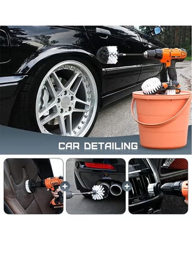 Bukela Soft White Drill Brush Attachment Set - Car Interior Detailing Kit, All Purpose Power Drill Brush with Extend Attachment for Car, Boat, Seat, Carpet, Upholstery, Bathroom, Grout, Floor and Tile  - Image 4