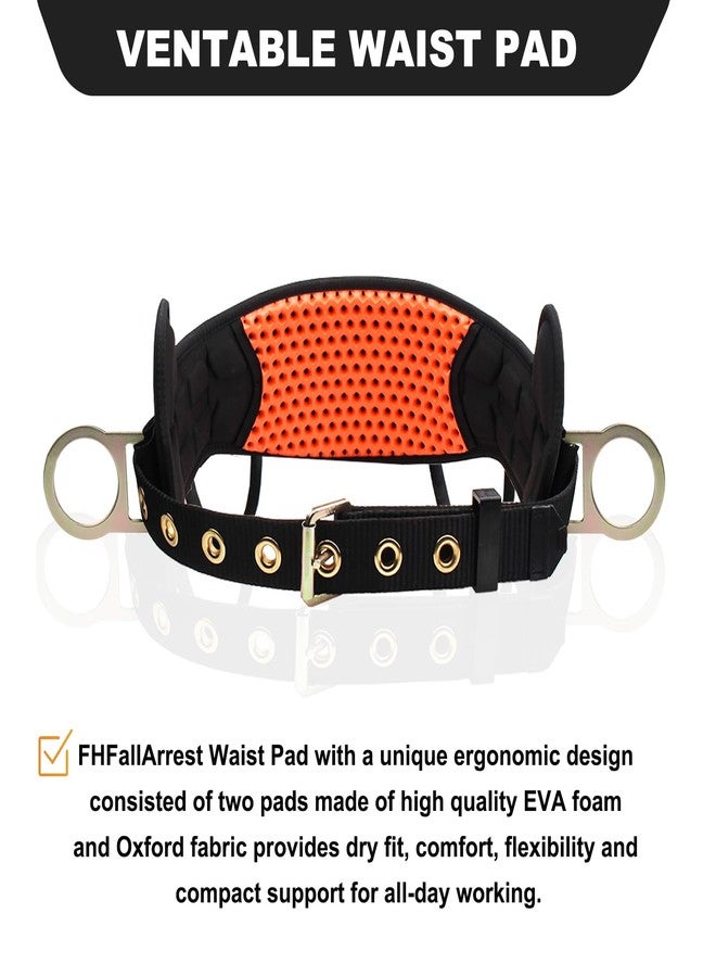 FHFallArrest Tongue Buckle Body Belt With Hot-Pressing Waist Pad and 2 Side D-Rings Personal Protective Equipment Safety Harness | Waist Fitting Size 30'' to 45'' for Work Positioning, Restraint - Image 5