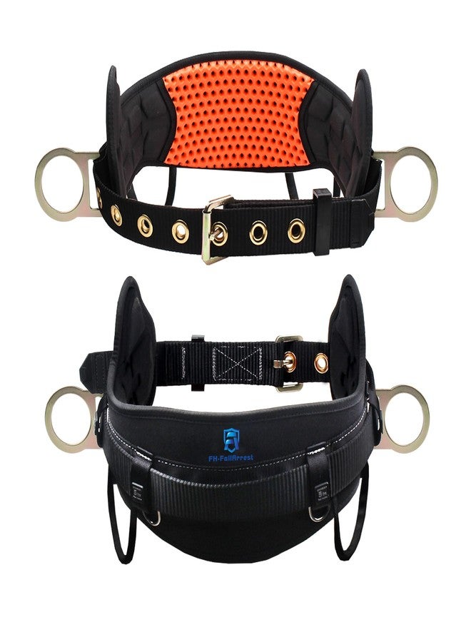 FHFallArrest Tongue Buckle Body Belt With Hot-Pressing Waist Pad and 2 Side D-Rings Personal Protective Equipment Safety Harness | Waist Fitting Size 30'' to 45'' for Work Positioning, Restraint - Image 1