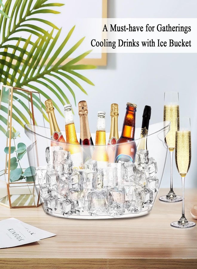 مجموعة دلوين من دلاء الثلج من MIVIDE للحفلات، دلو ثلج شفاف سعة 6 لتر مع مغرفتين، دلو كبير للشمبانيا، دلو ثلج لمستلزمات بار الميموزا، بار الكوكتيل، المشروبات - Image 5