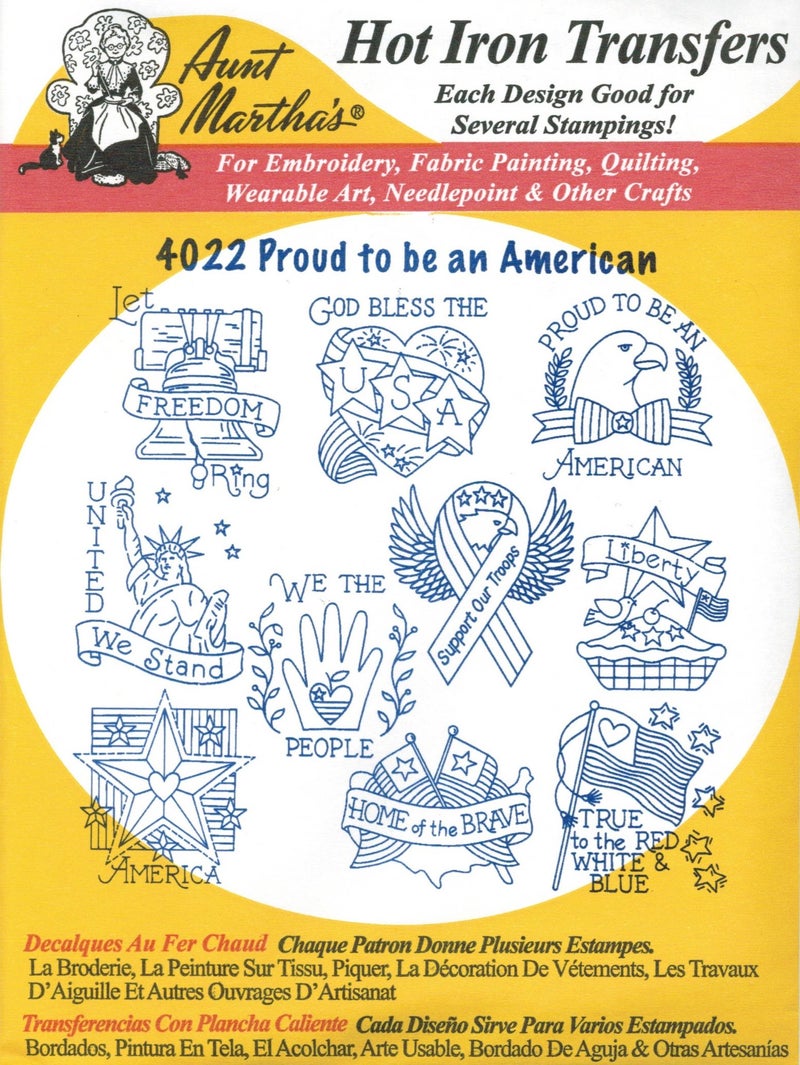 Aunt Martha's نقل الحديد الساخن من عمة مارتا فخور بأن أكون أمريكياً