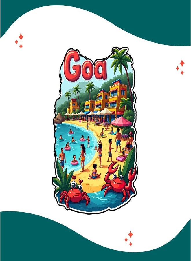 GiftODay Goa Indian State Theme Souvenir Wooden Fridge Magnet for Refrigerator - Goa Fridge Magnet for Kitchen Decor | Perfect Souvenir Gift | Size 3x3 Inches | Pack of 1 - Image 5