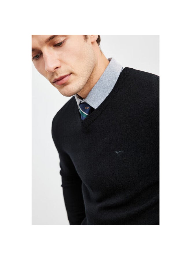 Septwolves Septwolves Men's Thin Sweater [pure Wool] V-neck Warm, Draping, Soft, Comfortable Business Casual Woolen Clothing  - Image 5