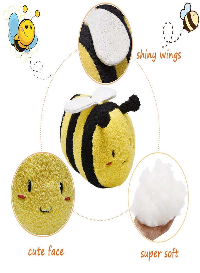 YONLIT Fuzzy Bumblebee Stuffed Animal with Smile Face and White Wings Super Cute Plush Bee Toy Excellent Gifts for Kids or Honey 12 Inch - Image 4
