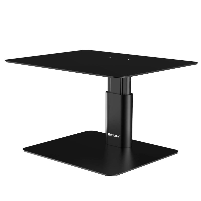 BoYata Monitor Stand, Adjustable Monitor Riser Metal Computer Stand Compatible with TV, PC, Laptop, Computer, iMac, and All Screen Display-Black - Image 1