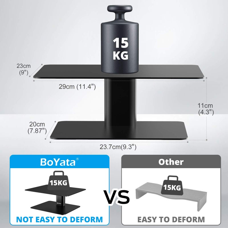 BoYata Monitor Stand, Adjustable Monitor Riser Metal Computer Stand Compatible with TV, PC, Laptop, Computer, iMac, and All Screen Display-Black - Image 3