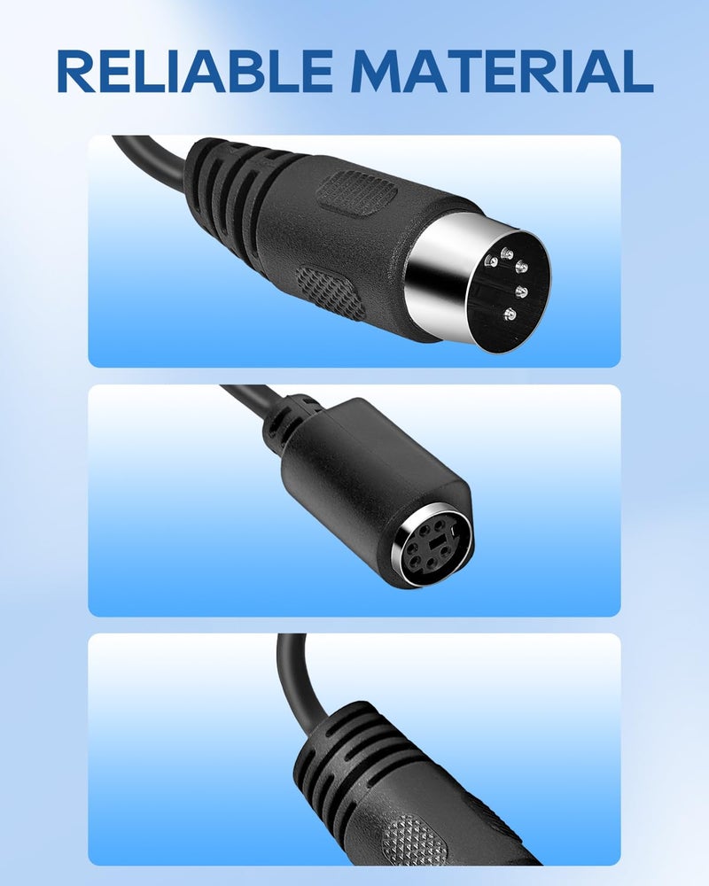 UCEC PS/2 Keyboard Adapter Male to Female, DIN5 5 Pin to MDIN6 6 Pin M/F for PS2 Keyboard for PC Mac Linux Black - Image 5