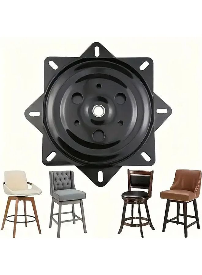 Black Heavy Duty 6 Inch Rotating Chair Seat 360 Swivel Base Sturdy Iron Construction - Image 2