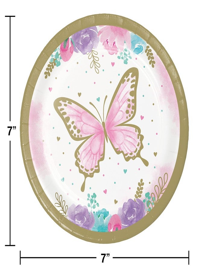 CREATIVE CONVERTING Golden Butterfly Dessert Plates, 8 ct - Image 2