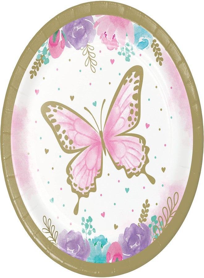 CREATIVE CONVERTING Golden Butterfly Dessert Plates, 8 ct - Image 1