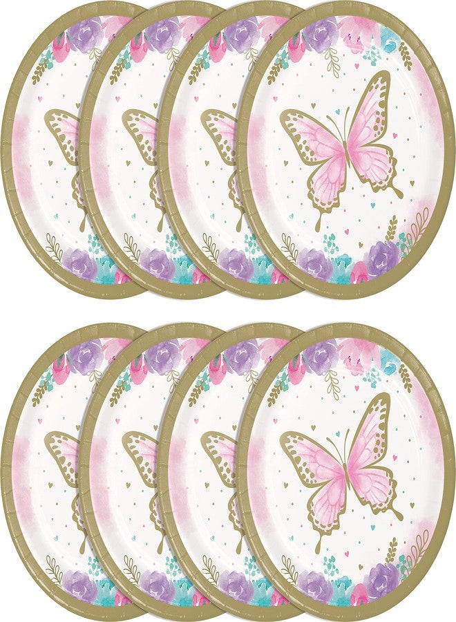 CREATIVE CONVERTING Golden Butterfly Dessert Plates, 8 ct - Image 3