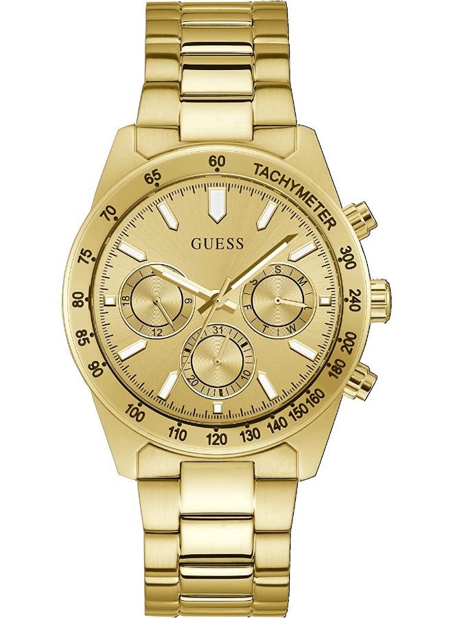 جس ساعة GUESS متعددة الوظائف مقاس 42 مم، باللون الذهبي - Image 1