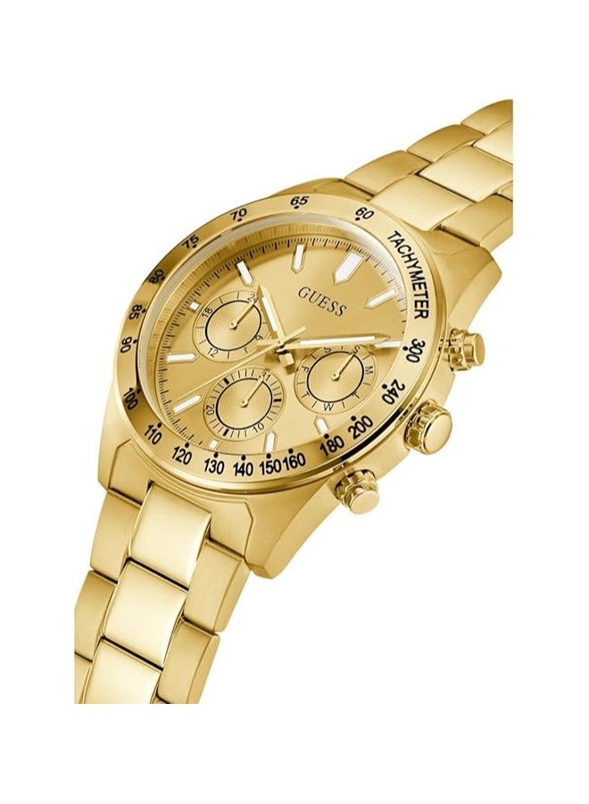 جس ساعة GUESS متعددة الوظائف مقاس 42 مم، باللون الذهبي - Image 4