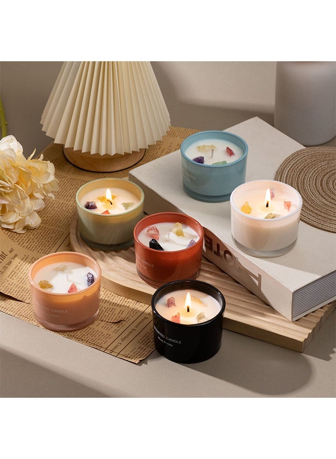 ruidisen Scented Candles, Colored Cystal Stone Scented Candles, Soy Wax Scented Candles, Relaxing SPA, for Home Office Spa Room Decor - Black  - Image 5