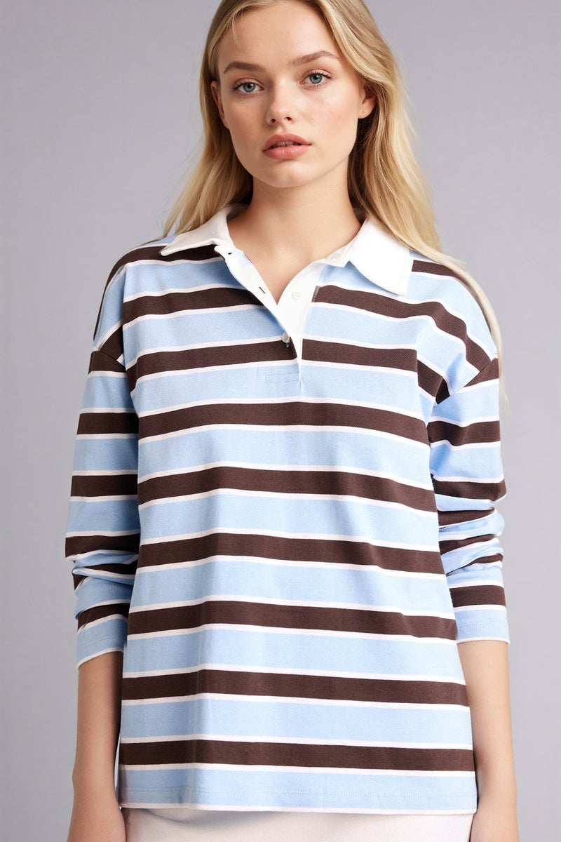 ديفاكتو سويت شيرت قصة فضفاضة بياقة بولو - Image 5