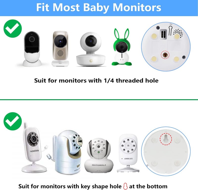 wochel Universal Baby Monitor Mount for ANMEATE SM24 Arlo Motorola Owlet Cam and Most Other Baby Monitors Flexible Gooseneck Baby Monitor Holder for Crib Without Tools or Wall Damage - Image 2