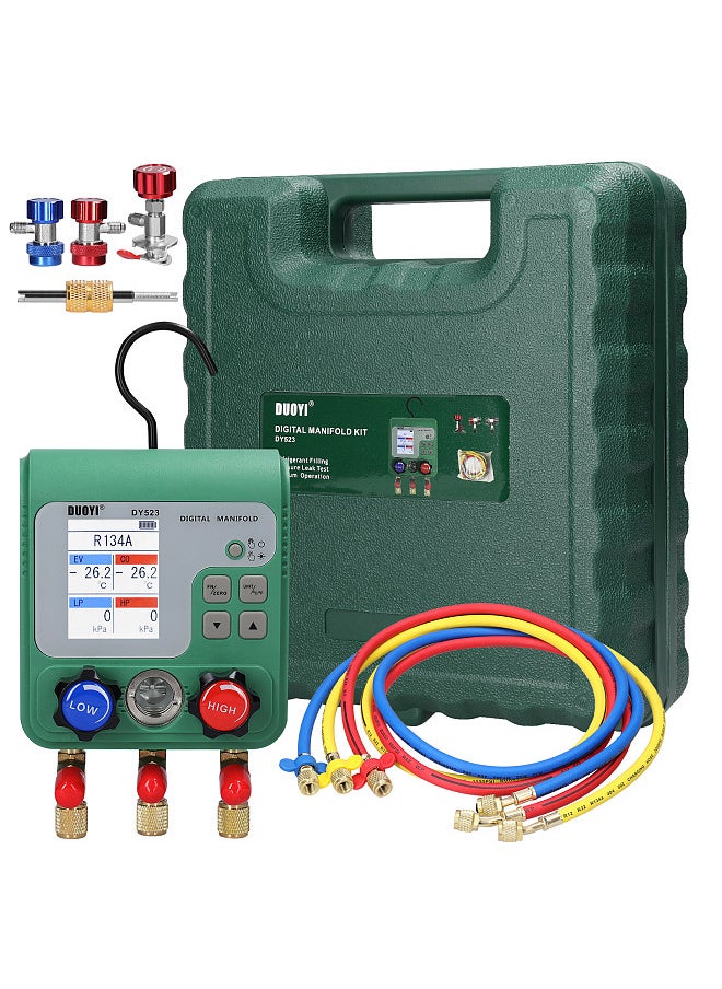 Generic Electronic AirConditioning Refrigerant Fluoride Meter Vacuum Pressure Gauge Digital Manifold Gauge Automobile Refrigerant Repairing Vacuum Meter  - Image 1