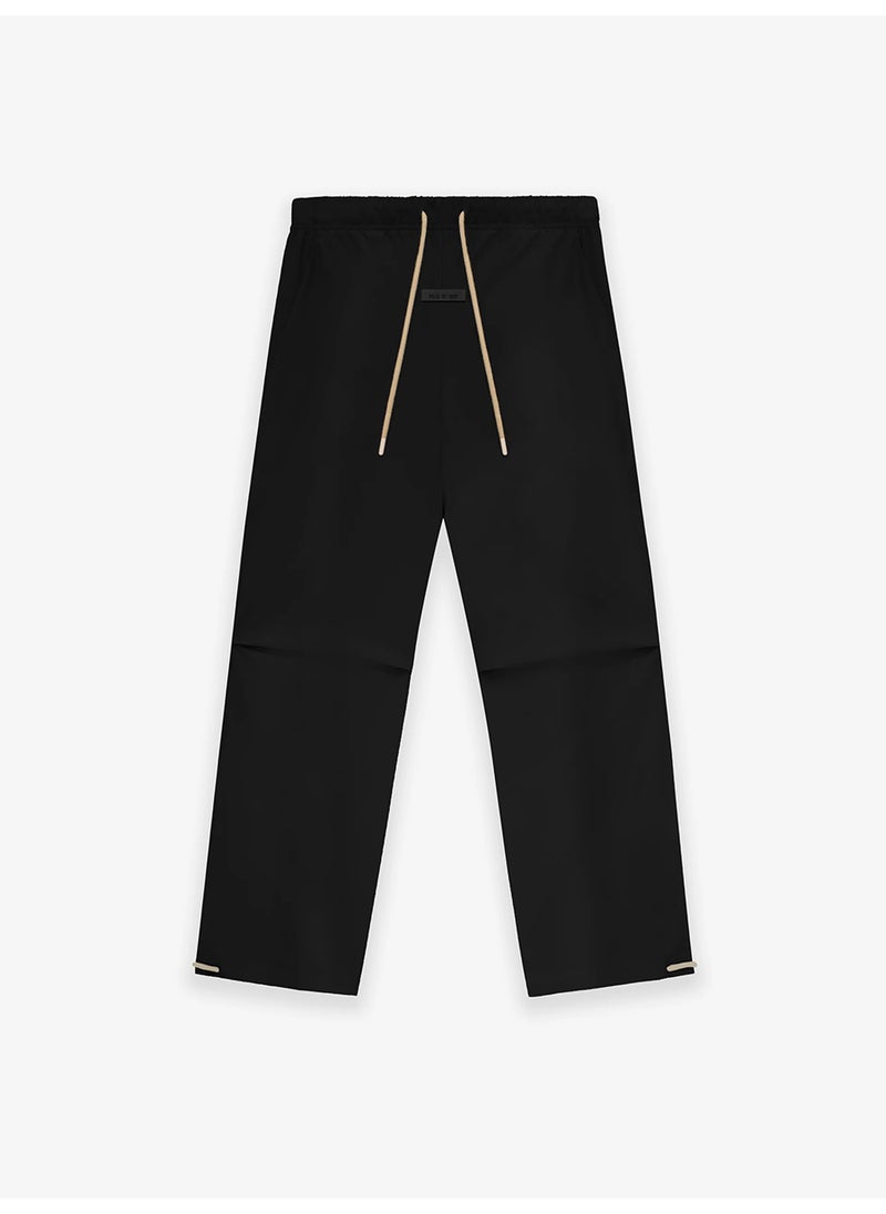 Generic - Fear God Essentials 2024 Loose-fit Casual Drawstring Trousers High Street Style Other Material FOG black woven cotton loose trousers - Image 1