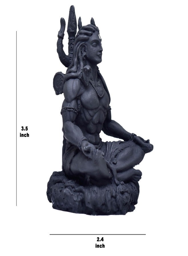 ZIG-ZAG Zig Zag Mahayogi Shiva Sculpture - 3.5 Inch Shiv Shankar Bholenath Mahadev Resin Statue for Car Dashboard, Home, Office, Black - Image 3
