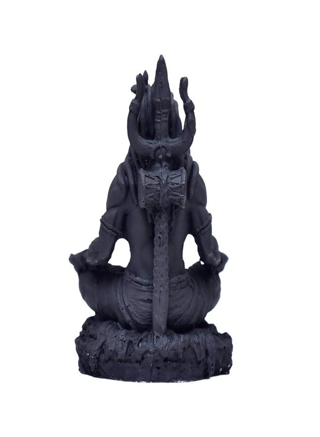 ZIG-ZAG Zig Zag Mahayogi Shiva Sculpture - 3.5 Inch Shiv Shankar Bholenath Mahadev Resin Statue for Car Dashboard, Home, Office, Black - Image 4
