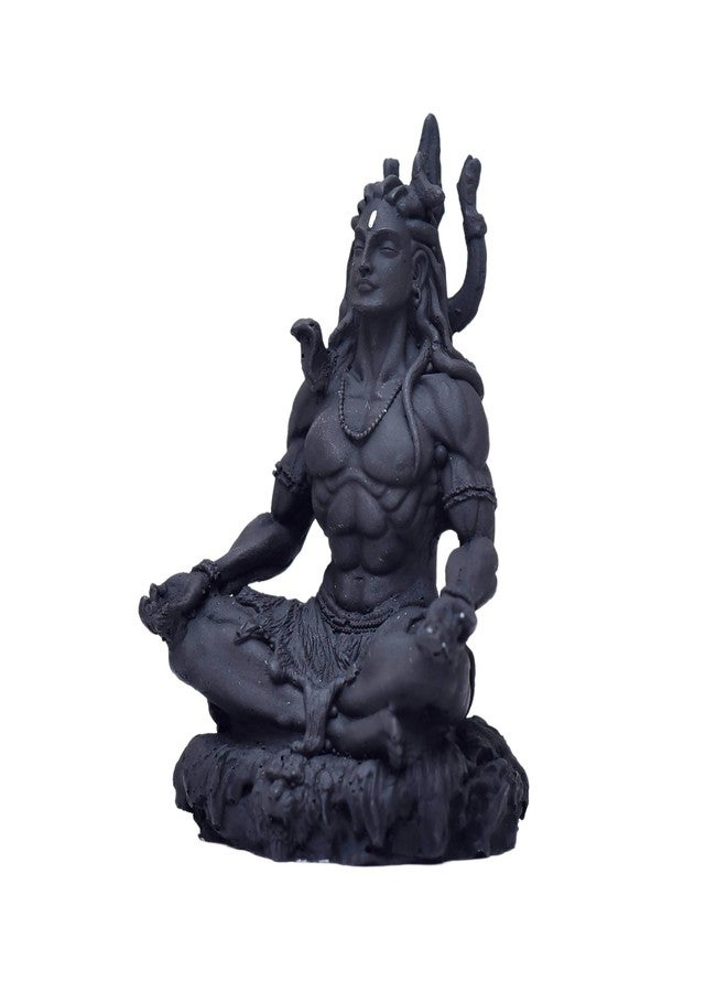 ZIG-ZAG Zig Zag Mahayogi Shiva Sculpture - 3.5 Inch Shiv Shankar Bholenath Mahadev Resin Statue for Car Dashboard, Home, Office, Black - Image 2
