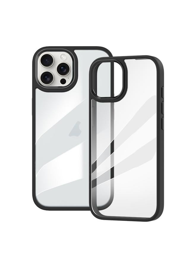 جراب هاتف مقاوم للصدمات من مادة TPU لهاتف iPhone 15 Pro Max Gold Shield 2 في 1 (أسود)