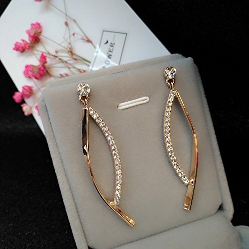 SBLING 18K Rose Gold Plated Cubic Zirconia Drop Earrings - Image 2