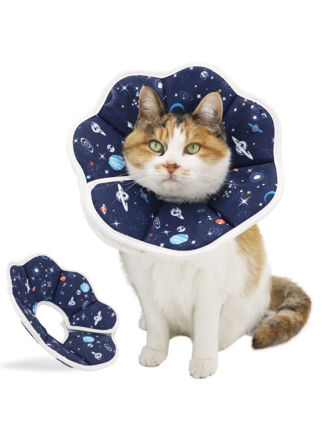 Soft Cat Cone  (S） Adjustable Recovery Collar After Surgery, Prevents Licking Injuries, Protects Cat Neck Cone, Suitable For Comfortable Pets Such As Cats And Dogs Elizabeth Collar (Small Size) S 5.9-9 inches is suitable for pets weighing 4-8 pounds，Blue - Image 1