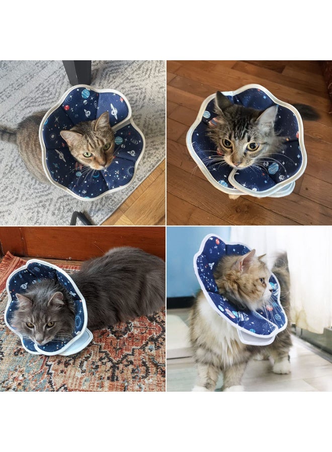 Soft Cat Cone  (S） Adjustable Recovery Collar After Surgery, Prevents Licking Injuries, Protects Cat Neck Cone, Suitable For Comfortable Pets Such As Cats And Dogs Elizabeth Collar (Small Size) S 5.9-9 inches is suitable for pets weighing 4-8 pounds，Blue - Image 4