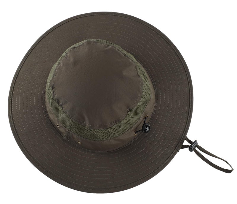 Home Prefer UPF50+ Mens Sun Hat Wide Brim Fishing Hat for Men Sun Protection Hat Light Weight Bucket Hat for Garden Hiking Camping Safari Army Green - Image 3