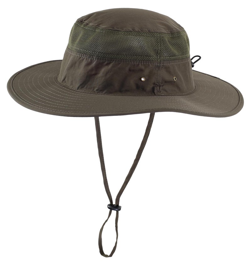 Home Prefer UPF50+ Mens Sun Hat Wide Brim Fishing Hat for Men Sun Protection Hat Light Weight Bucket Hat for Garden Hiking Camping Safari Army Green - Image 1