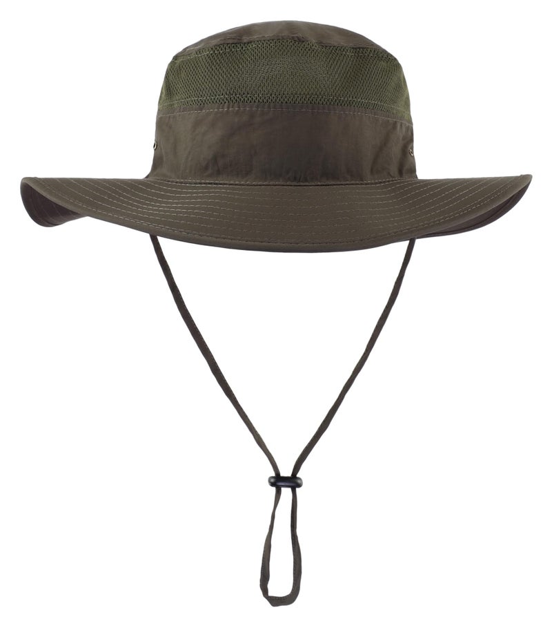 Home Prefer UPF50+ Mens Sun Hat Wide Brim Fishing Hat for Men Sun Protection Hat Light Weight Bucket Hat for Garden Hiking Camping Safari Army Green - Image 2