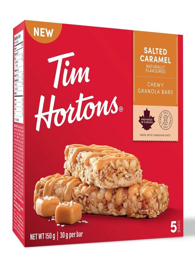 Tim Hortons Salted Caramel Granola Bars, Peanut Free, 5 Count, Imported from Canada} - Image 2