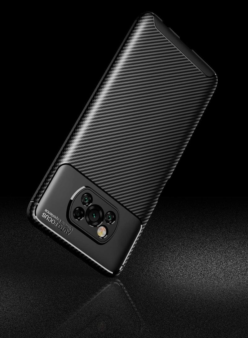 أوتو فوكس جراب حمايه سيليكون تصميم1 مقاوم للصدمات حمايه للكاميرا متوافق مع Poco X3 NFC /Poco X3 Pro (اسود) - Image 2