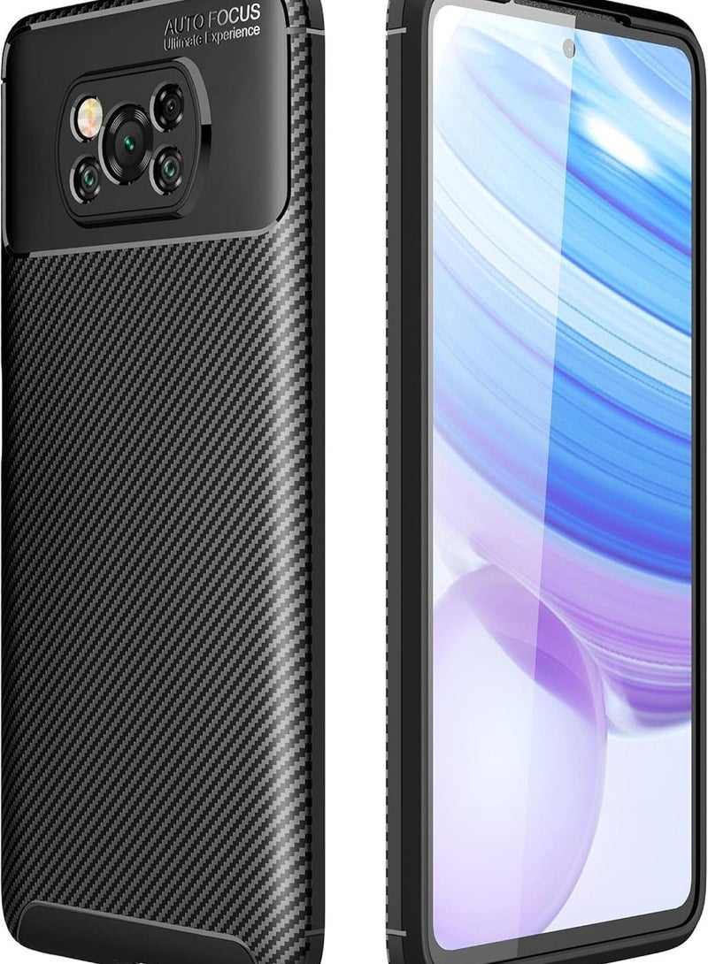 أوتو فوكس جراب حمايه سيليكون تصميم1 مقاوم للصدمات حمايه للكاميرا متوافق مع Poco X3 NFC /Poco X3 Pro (اسود) - Image 1