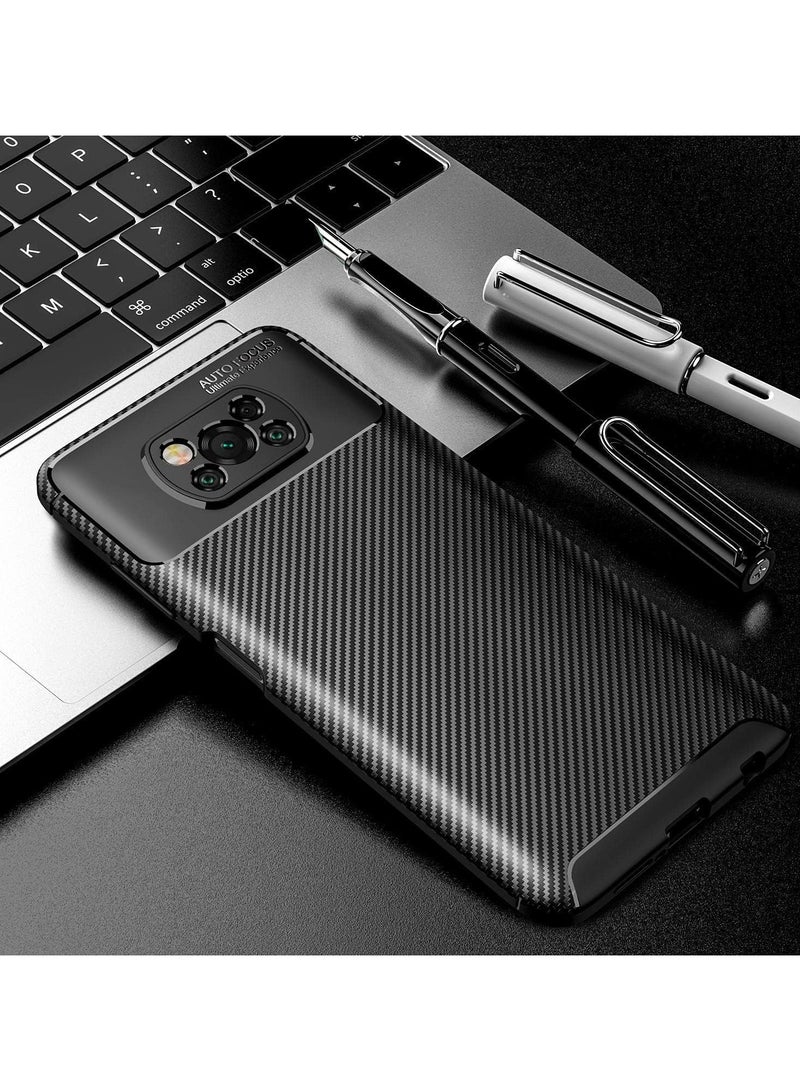 أوتو فوكس جراب حمايه سيليكون تصميم1 مقاوم للصدمات حمايه للكاميرا متوافق مع Poco X3 NFC /Poco X3 Pro (اسود) - Image 3