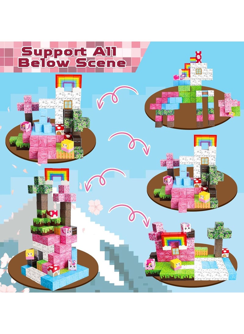 100PCS Magnetic Blocks-Build Mine Magnet World Set for Boys & Girls Age 3-5 6-8, STEM Sensory Toys for Toddlers Gifts for 3+ Years Old Girls Boys,2cm Magnet Cubes Classroom Must Haves Construction Toys - Image 3