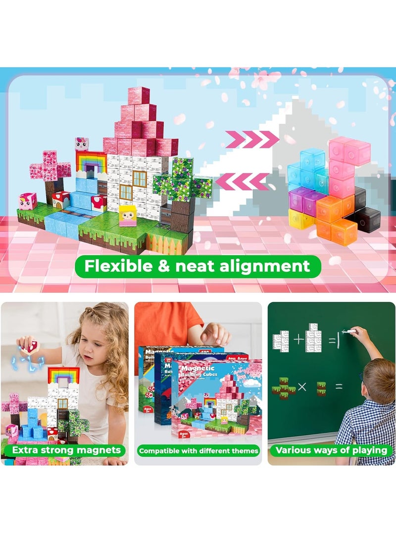 100PCS Magnetic Blocks-Build Mine Magnet World Set for Boys & Girls Age 3-5 6-8, STEM Sensory Toys for Toddlers Gifts for 3+ Years Old Girls Boys,2cm Magnet Cubes Classroom Must Haves Construction Toys - Image 5