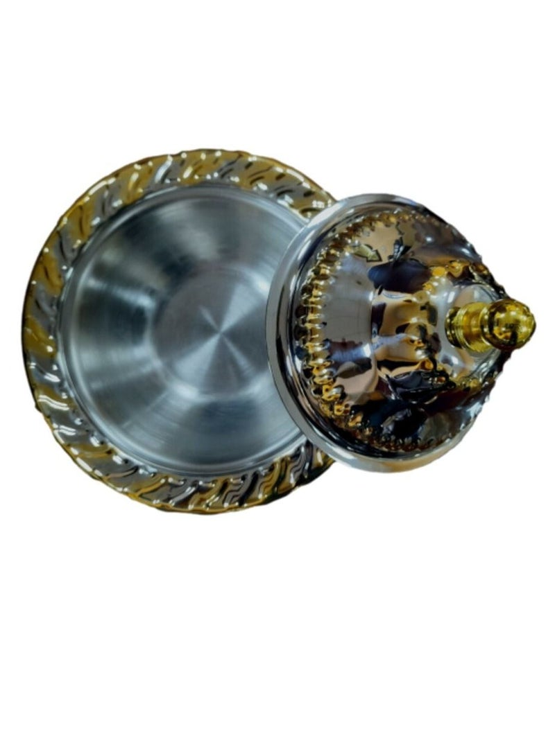 جاز تمرية ذهبى مدور منقوش كبير - Image 2