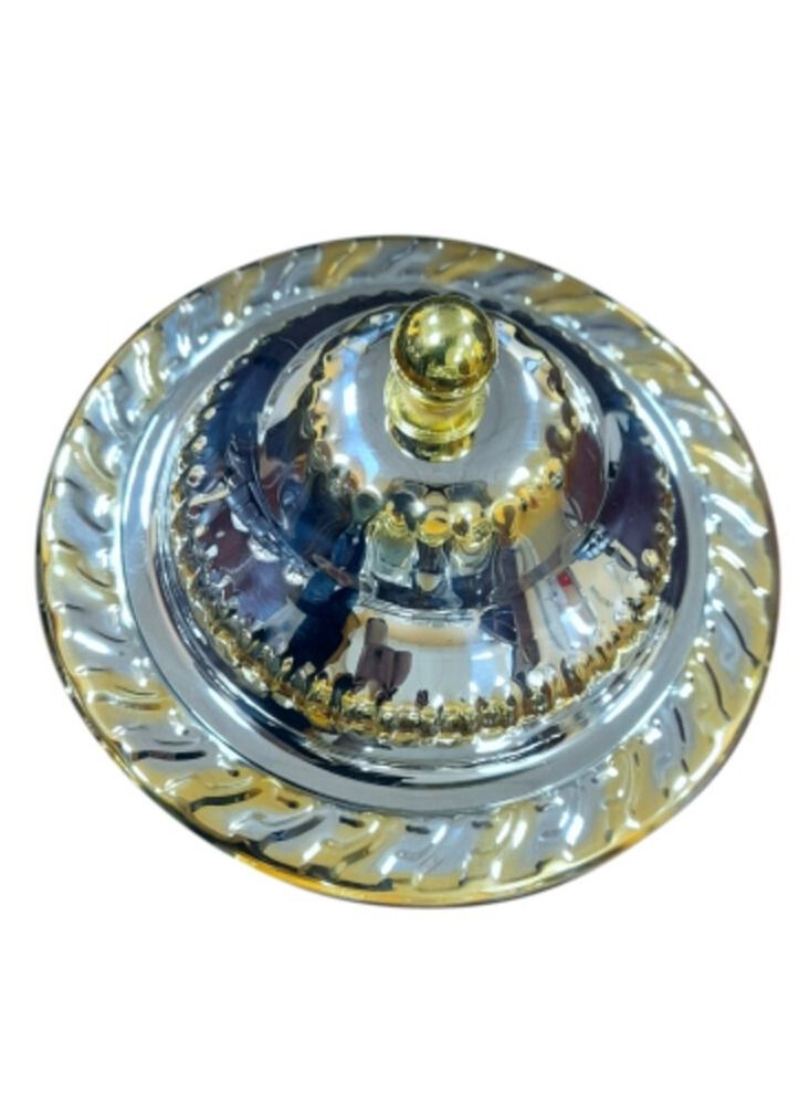 جاز تمرية ذهبى مدور منقوش كبير - Image 4