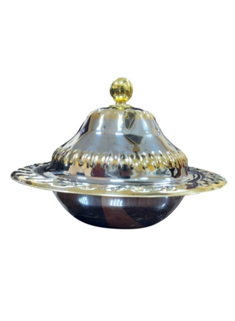 جاز تمرية ذهبى مدور منقوش كبير - Image 1