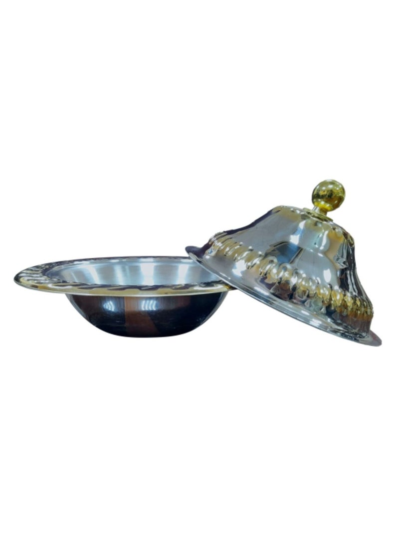 جاز تمرية ذهبى مدور منقوش كبير - Image 3