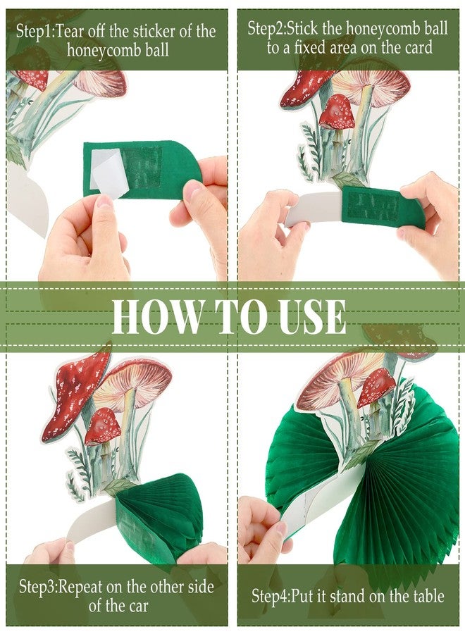 Demissle 9 Pcs Mushroom Party Decorations Honeycomb Centerpieces Mushroom Theme Table Topper Vintage Wonderland Party Decors for Baby Shower Easter Christmas Birthday Party Supplies - Image 4