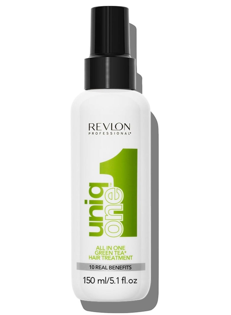 Revlon Uniq One Revlon Professional All in One Hair Treatment V2, 10 Real Benefits For Hair, Ideal For All Hair Types, Greentea, 150ml - Image 2