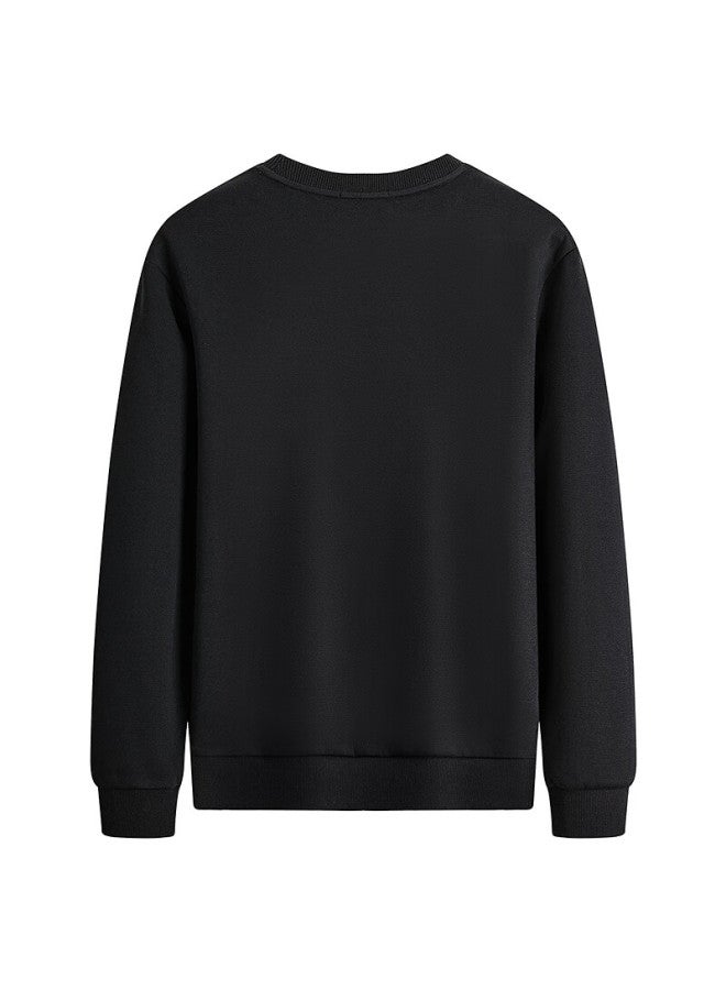 Dance With Wolves Thermal Antibacterial Visible Seam Crewneck Sweatshirt Men 001 Black L