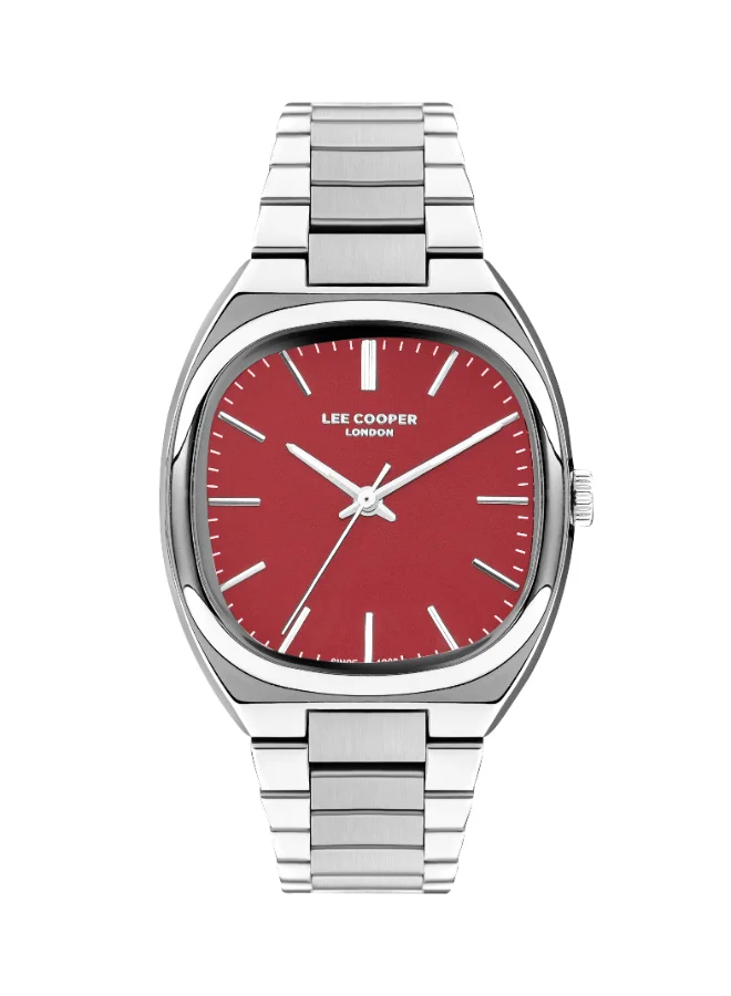 لي كوبر ساعة يد رجالية معدنية تناظرية ٤٣ مم